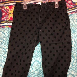Black polka dotted JoeFresh jeans